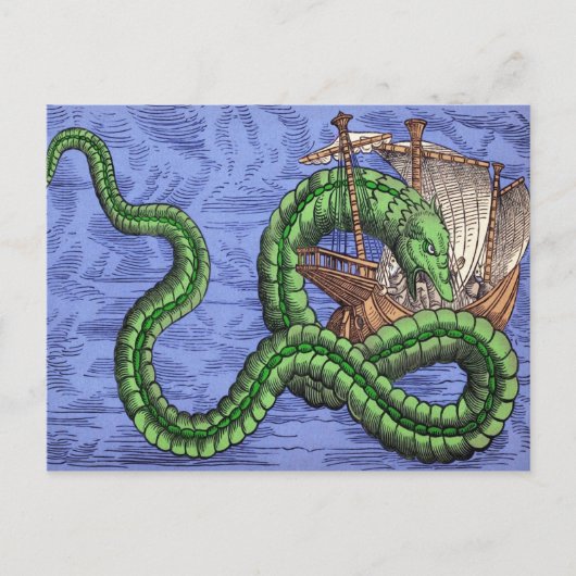 Vintager Drachenkarte Postkarte (Vorderseite)