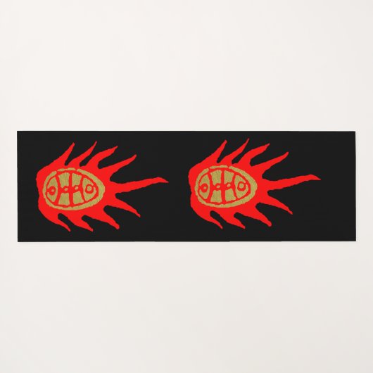 Vintager Drachenurlaub Rot und Schwarz Yogamatte (Rückseite (Horizontal))