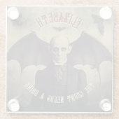 Vintager Dracula mit Fledermäusen Halloween Glasuntersetzer (Rückseite)