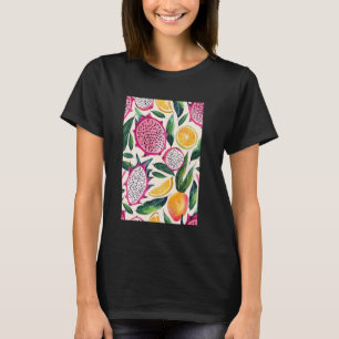 Vintager Dragon Frucht Niedliches Muster Kunst T-Shirt