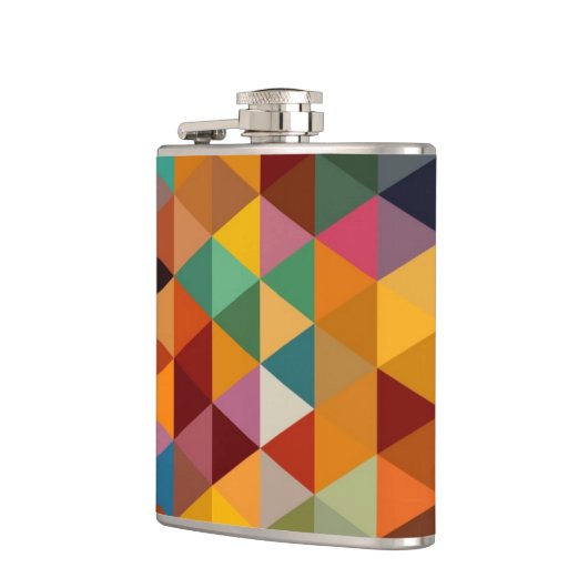 Vintager Dreieck-Muster-Hintergrund Flachmann (Links)