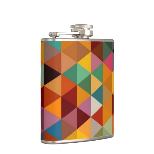 Vintager Dreieck-Muster-Hintergrund Flachmann (Rechts)