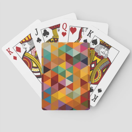 Vintager Dreieck-Muster-Hintergrund Spielkarten (Rückseite)