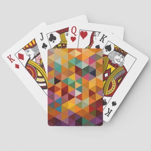 Vintager Dreieck-Muster-Hintergrund Spielkarten (Rückseite)