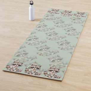 Vintager Dressierter Cottailcore Raccoon Pasta Yogamatte