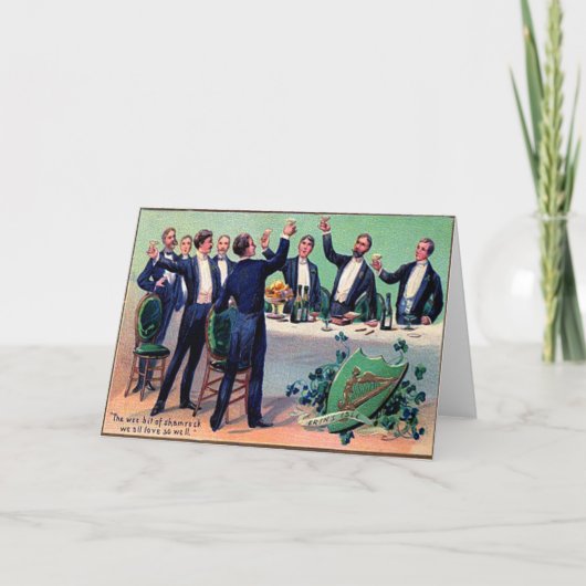 Vintager Drink St Patrick's Day Card Karte (Vorderseite)