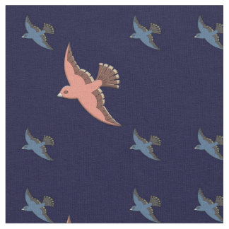 Vintager Druck-Kunst-Deko-Fliegen-Vogel Stoff