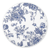 Vintager Druckknopf für blaue und weiße Keramik Keramikknauf (Vorderseite)