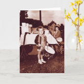 Vintager Drummer Boy c 1930s Karte (Gelbe Blume)