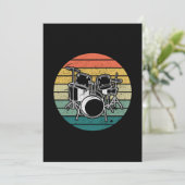 Vintager Drummer Retro Drum Gift Idee Einladung (Stehend Vorderseite)