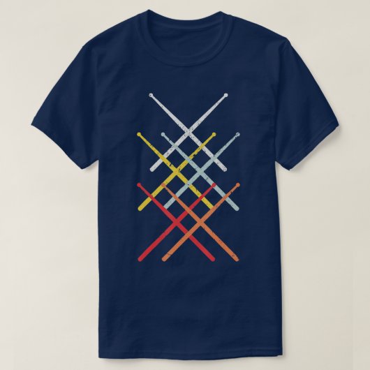 Vintager Drummer Retro Drum Sticks Geschenk T-Shirt (Design vorne)