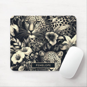 Vintager Dschungel Jaguar Mousepad