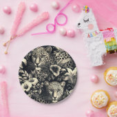 Vintager Dschungel Jaguar Pappteller (Party)