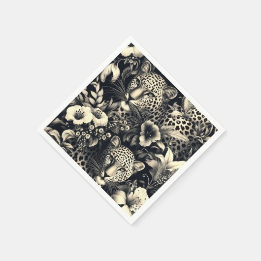 Vintager Dschungel Jaguar Serviette (Ecke)