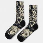 Vintager Dschungel Jaguar Socken (Linkes Detail)