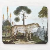 Vintager Dschungelcheetah Tropenbuch Glattleder Mousepad (Vorne)
