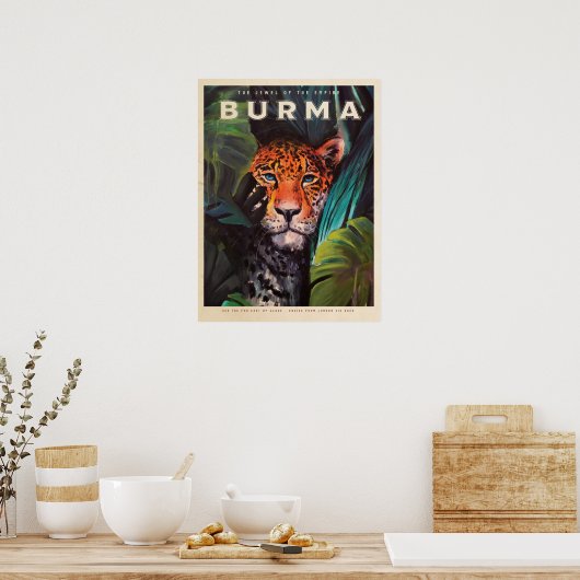 Vintager Dschungelleopard Poster (Küche)