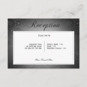 Vintager dunkelgotischer Schwarzer Damast Hochzeit Begleitkarte (Vorderseite)