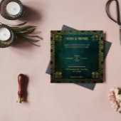 Vintager dunkler grüner Platz Einladung