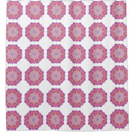 Vintager Duschvorhang aus Boho pink Mandala