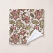 Vintager Duschvorhang mit rustikaler Blume Badhandtuch Set (Waschlappen)