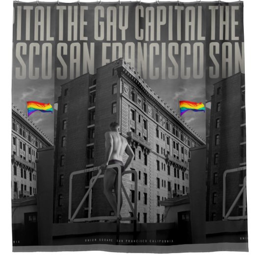 Vintager Duschvorhang von San Francisco (Vorderseite)