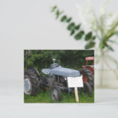 Vintager Dusky Blue Traktor Postkarte (Stehend Vorderseite)