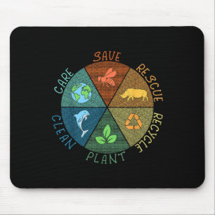 Vintager Earth Day Rette Bienen Rescue Animals Rec Mousepad