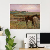 Vintager Edgar Degas Pferde auf der Wiese Poster (Heimbüro)