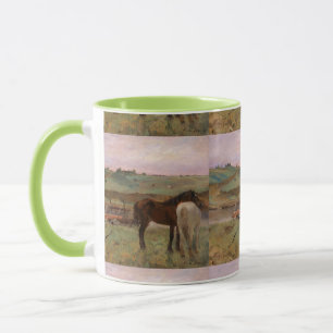 Vintager Edgar Degas Pferde auf der Wiese Tasse