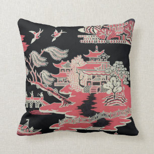 Vintager Edwardian Chinoiserie-KissenThrow Kissen