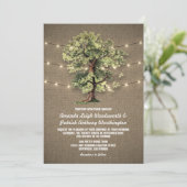 Vintager Eichenbaum Rustikale Lichter Hochzeiten E Einladung (Stehend Vorderseite)