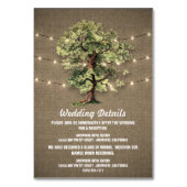 Vintager Eichenbaum Rustikaler Empfang + Hotelgart Tischnummer (Vorderseite)