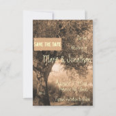 Vintager Eichenbaum Save the Date Hochzeit (Vorderseite)