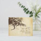 Vintager Eichenbaum Save the Date Hochzeit (Stehend Vorderseite)