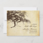 Vintager Eichenbaum Save the Date Hochzeit (Vorderseite)