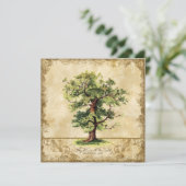 Vintager Eichenbaum Swirl Etchings Einladung (Stehend Vorderseite)