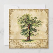 Vintager Eichenbaum Swirl Etchings Einladung (Vorderseite)