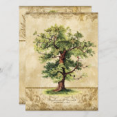 Vintager Eichenbaum Swirl Etchings Einladung (Vorne/Hinten)