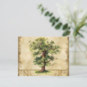 Vintager Eichenbaum Swirl Etchings RSVP Karte (Stehend Vorderseite)