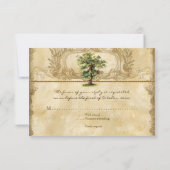 Vintager Eichenbaum Swirl Etchings RSVP Karte (Rückseite)