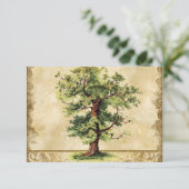 Vintager Eichenbaum Swirl Etchings RSVP Karte (Stehend Vorderseite)