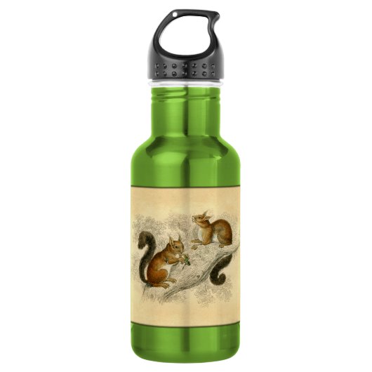 Vintager Eichhörnchen-Druck Trinkflasche (Vorderseite)