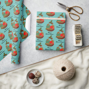 Vintager Eierkörbchen Ostern Malerei Geschenkpapier