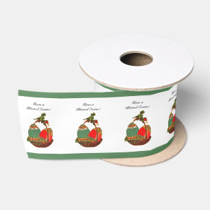 Vintager Eierkörbchen Ostern Malerei Satinband