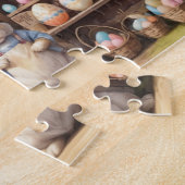 Vintager Eiermarkt und Osterhase Puzzle (Seite)