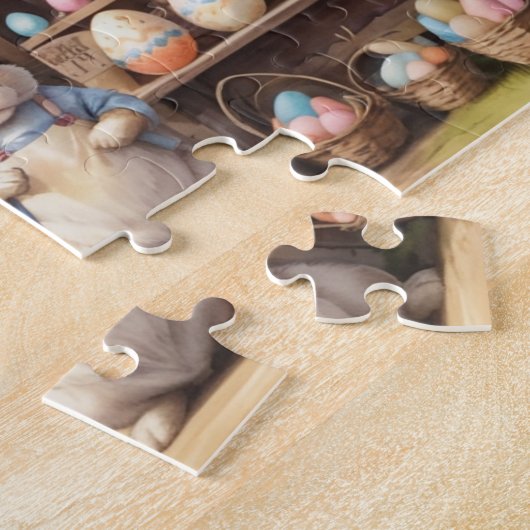 Vintager Eiermarkt und Osterhase Puzzle (Seite)