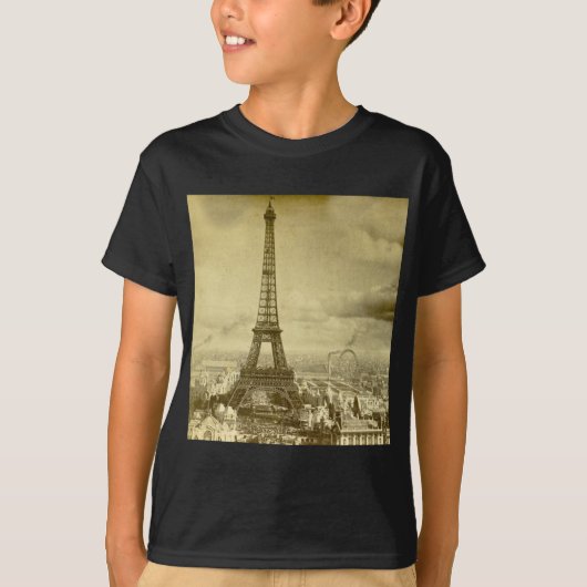 Vintager Eifel Turm Paris Frankreich 1889 T-Shirt (Vorderseite)