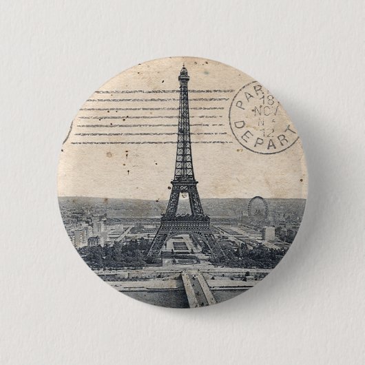 Vintager Eiffel-Turm Button (Vorderseite)