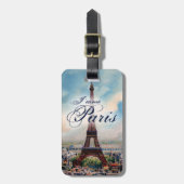Vintager Eiffel-Turm Gepäckanhänger (Vorderseite vertikal)